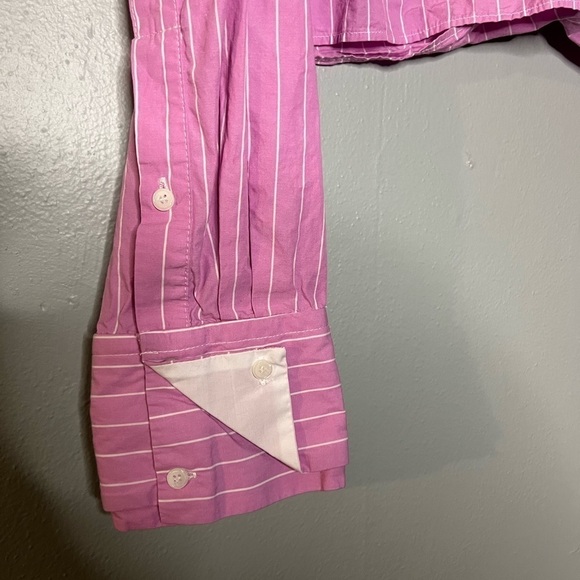 Zara pinstripe pink cropped blouse - Picture 3 of 3